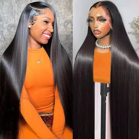 OOVVDA 30 Inch Lace Front Wig human hair front view