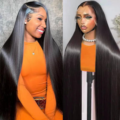 OOVVDA 30 Inch Lace Front Wig human hair front view