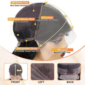 OOVVDA 30 Inch Lace Front Wig human hair in a ponytail