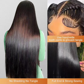 OOVVDA 30 Inch Lace Front Wig human hair side view