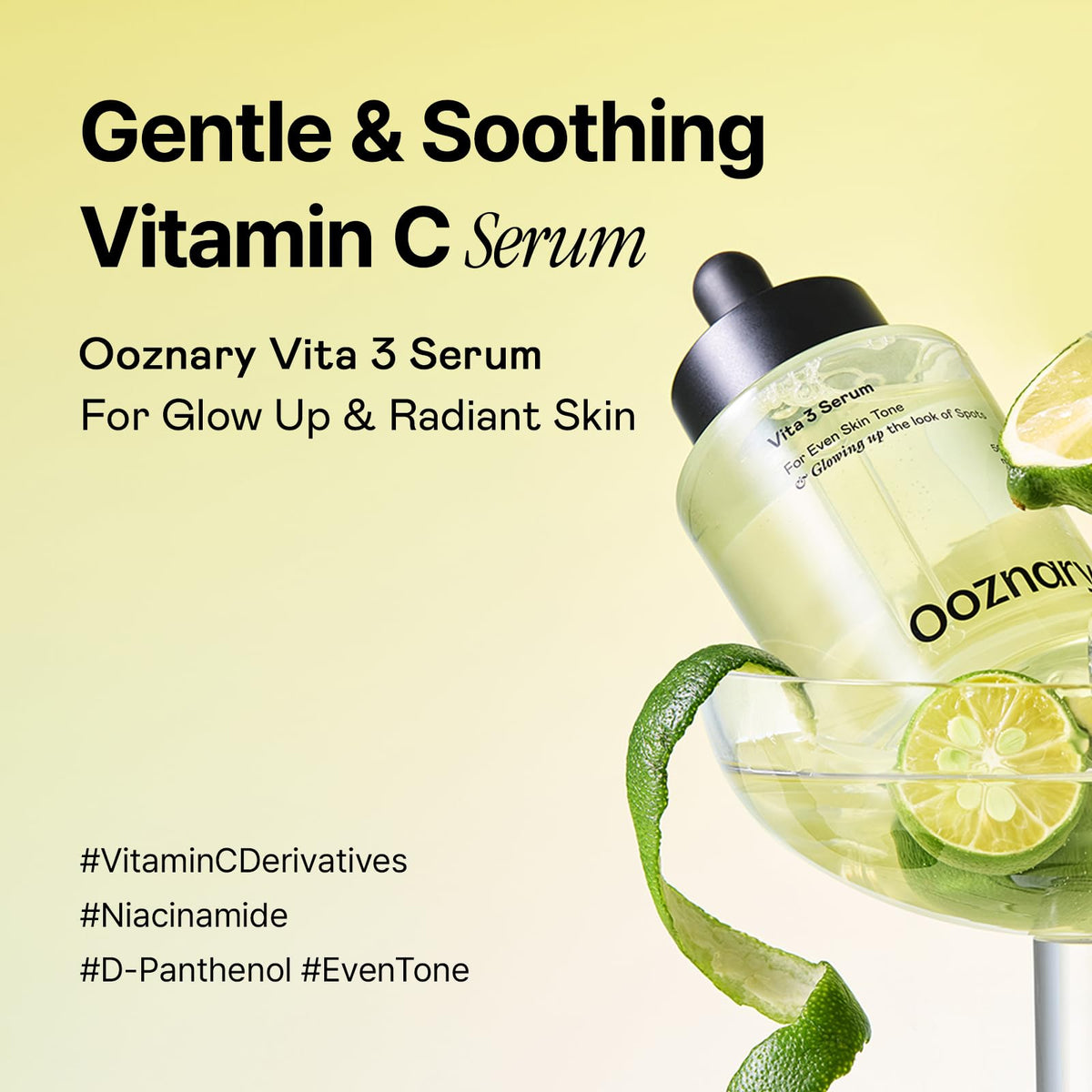 OOZNARY Vita 3 Serum 50ml side view showing bottle design