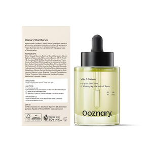 OOZNARY Vita 3 Serum 50ml with a fresh fruit backdrop