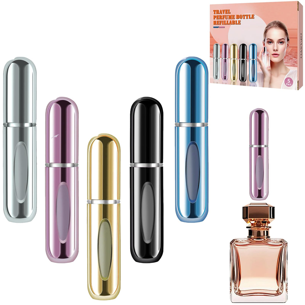 opasyo refillable perfume atomizer 5ml pink front view