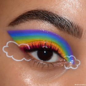 Open ColourPop Fade Into Hue Eyeshadow Palette displaying a variety of shades