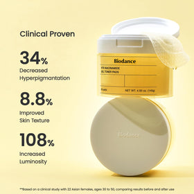 Open container of BIODANCE toner pads showing gel pads