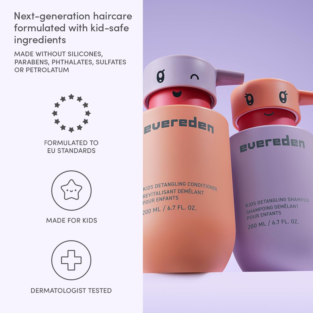 Open Evereden Kids Shampoo and Conditioner Set showing bottles