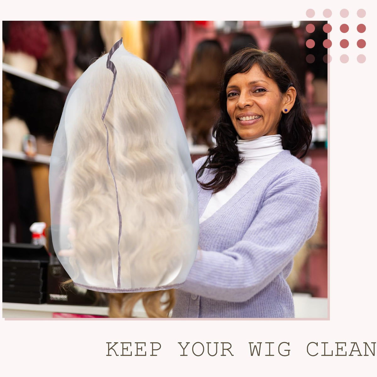 Open Hillban wig storage bag displaying breathable material