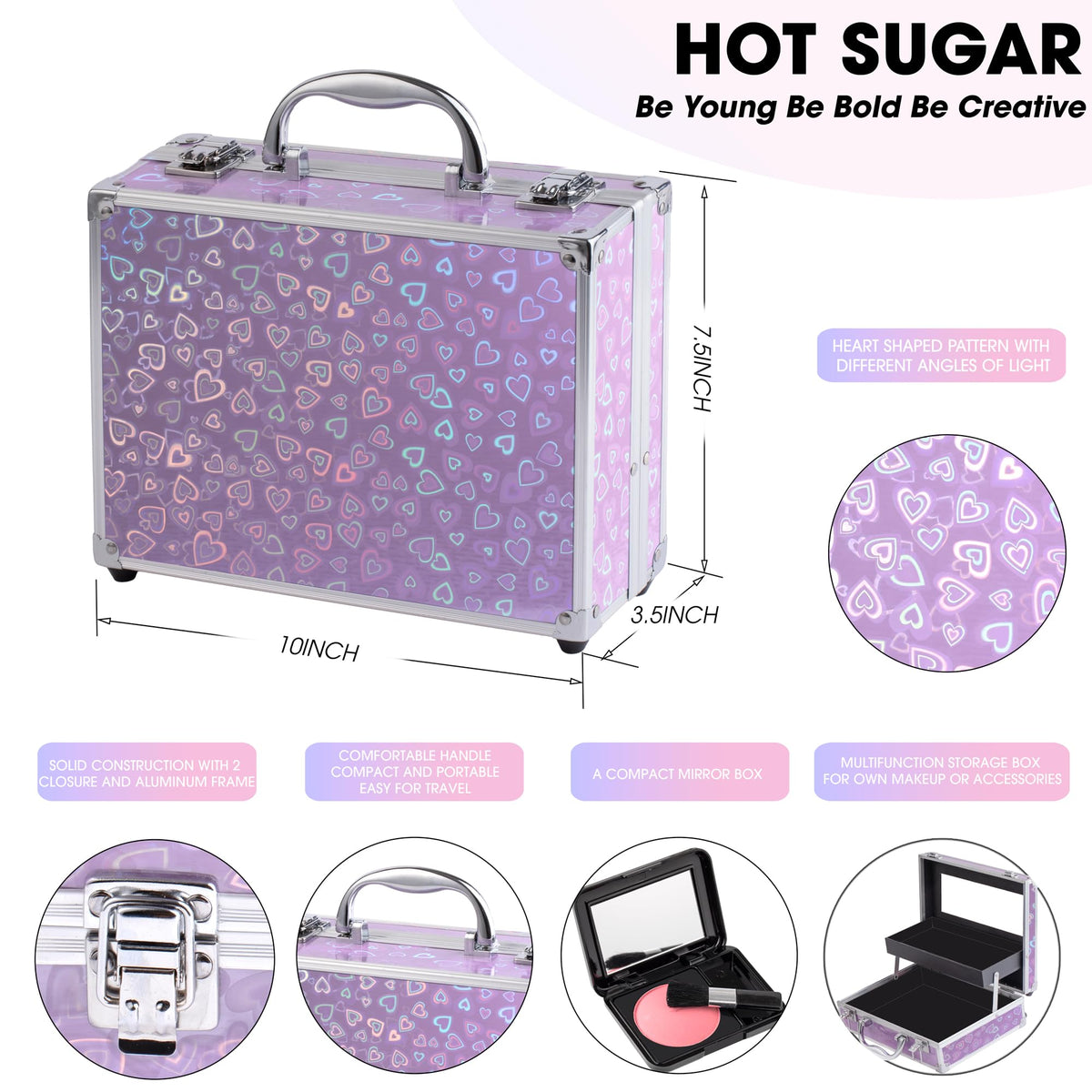 Open Hot Sugar Makeup Kit showing eye shadows and blushes