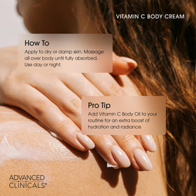 Open jar of Advanced Clinicals Vitamin C Cream Body Lotion