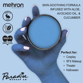 Open Mehron Makeup Paradise AQ Sky Blue Body Paint container