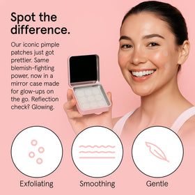 open mirror case showing grace & stella pimple patches