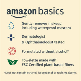 Open pack of Basics Makeup Remover Wipes showing towelettes