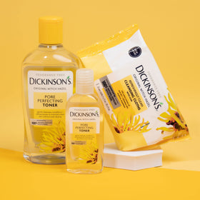 Open pack of Dickinson's cleansing cloths showing individual cloths