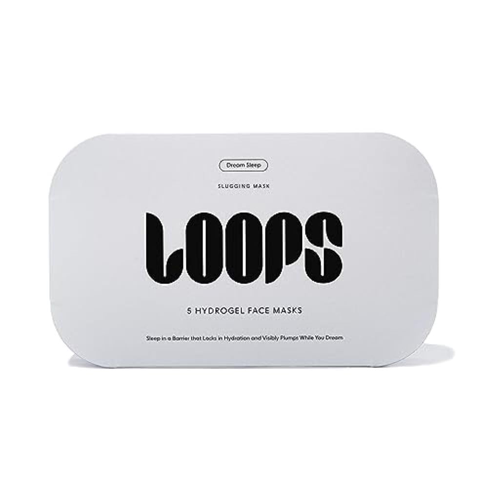 Open pack of LOOPS Dream Sleep Hydrogel Face Masks showing individual masks