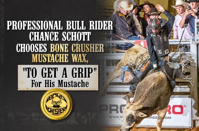 Open tin of Bone Crusher Mustache Wax showing wax texture
