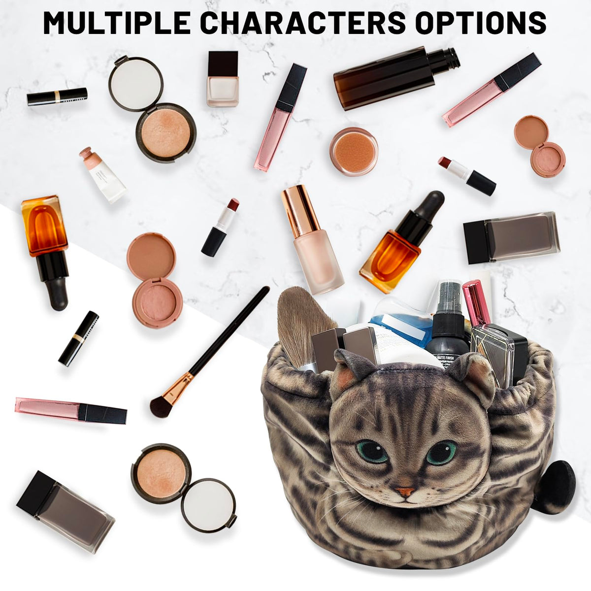 Openhahaha Cat Makeup Bag in use at a dressing table