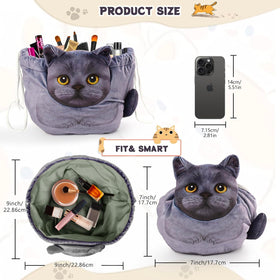 Openhahaha Cat Makeup Bag in use at home
