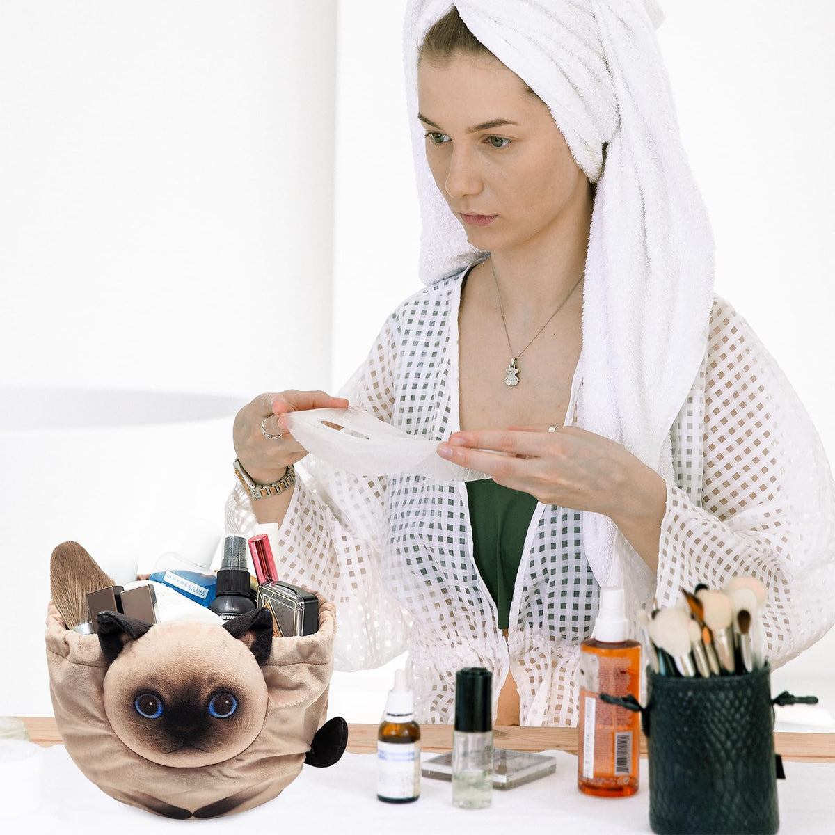 Openhahaha Cat Makeup Bag set of two in different designs