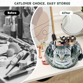Openhahaha Cat Shaped Makeup Bag packaging display