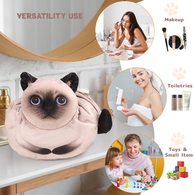 Openhahaha Drawstring Makeup Bag with small toys inside