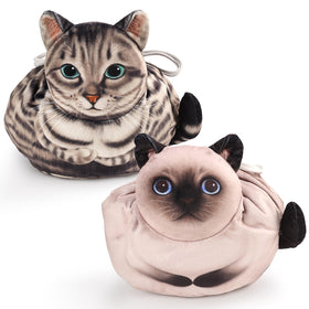 Openhahaha Drawstring Makeup Organizer cat design front view