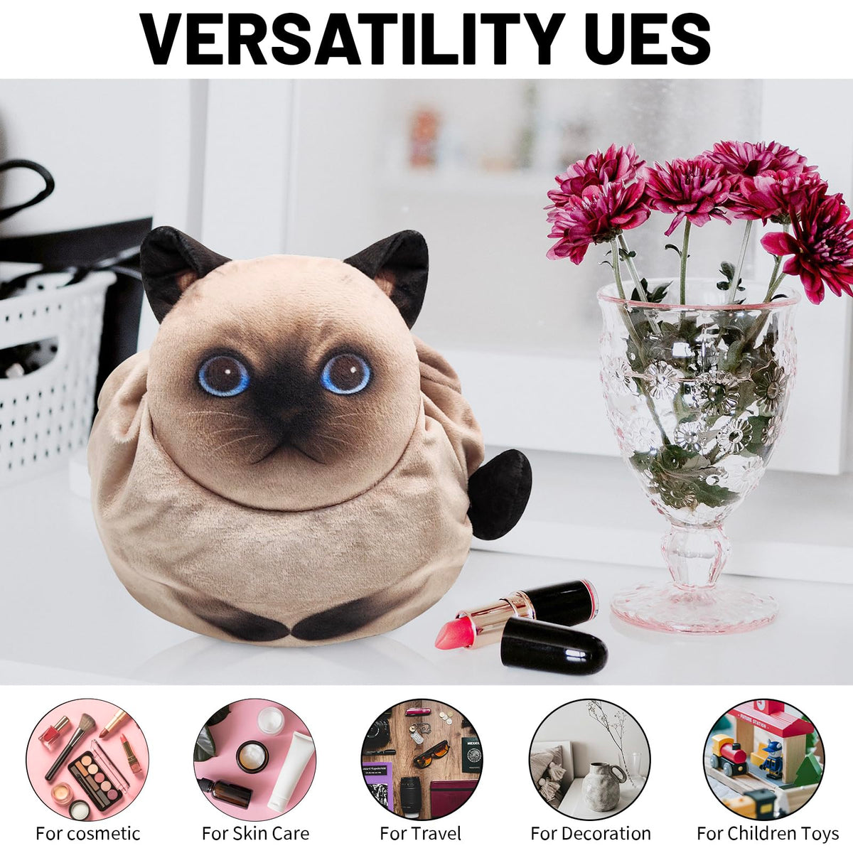 Openhahaha Makeup Bag with toys and snacks inside