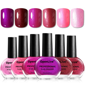 OpenLive 10ml Glitter Nail Polish Set with six bottles