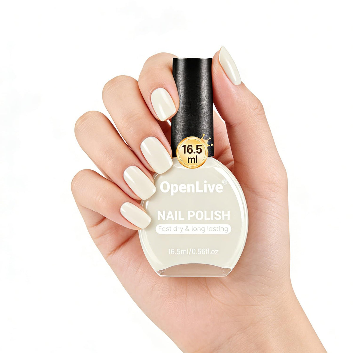 OpenLive 16.5ml Beige White Nail Polish front view
