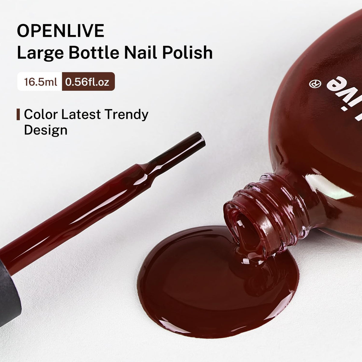 OpenLive 16.5ml Brown Nail Polish packaging details