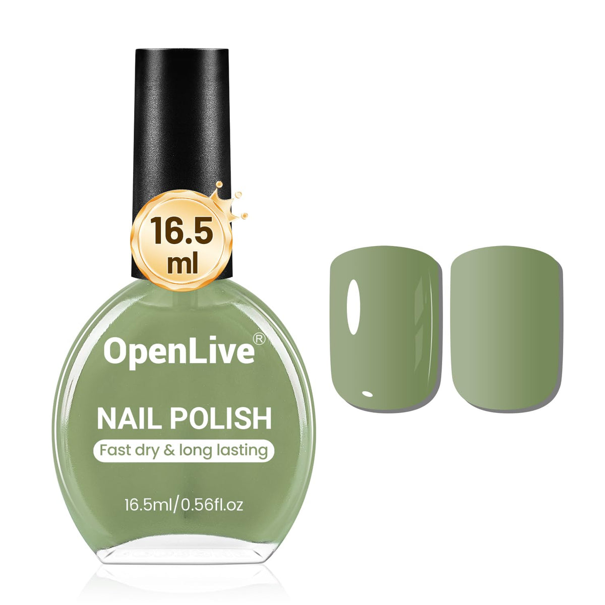 OpenLive 16.5ml sage green nail polish front view