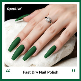 OpenLive Dark Green Nail Polish applied on nails
