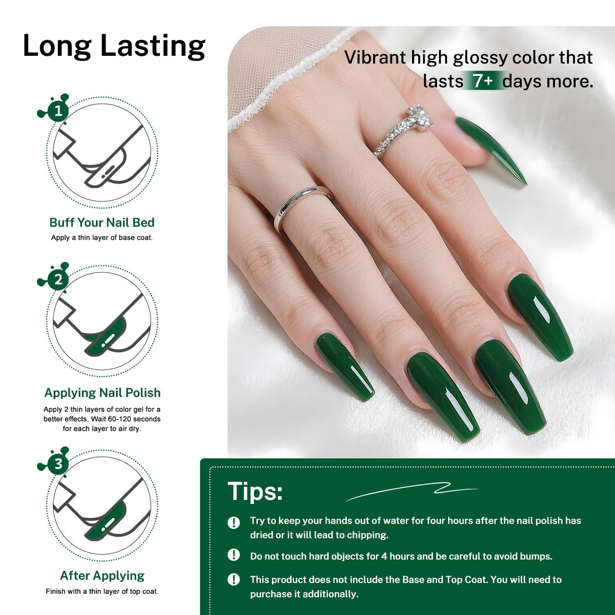 OpenLive Dark Green Nail Polish in use during manicure