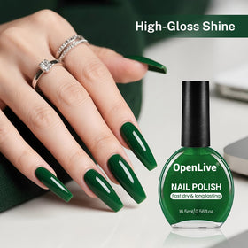 OpenLive Dark Green Nail Polish with brush