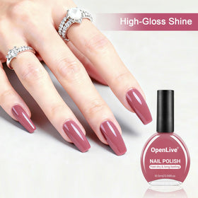 OpenLive Dark Pink Nail Polish 16.5ml application on nails