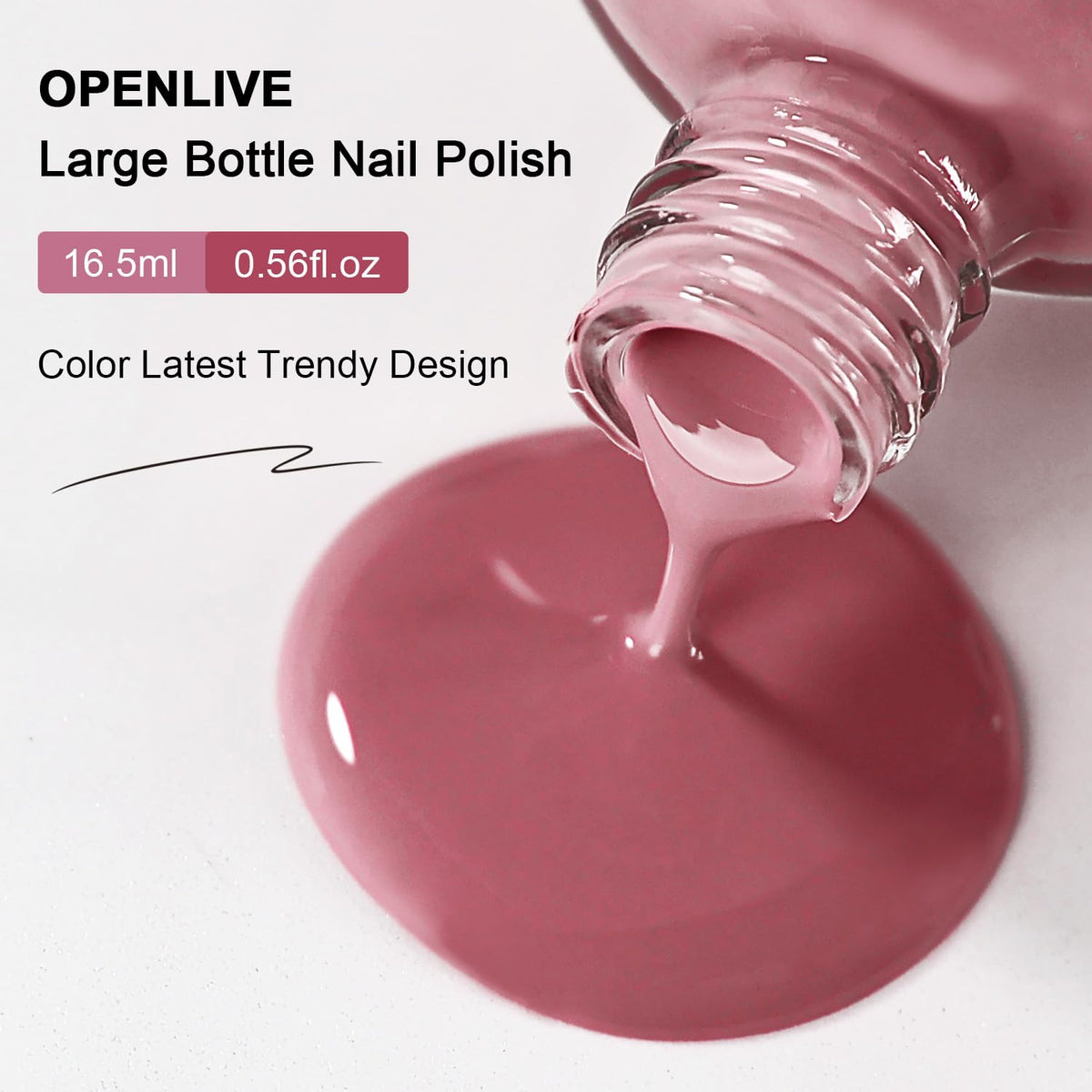 OpenLive Dark Pink Nail Polish 16.5ml showing glossy finish