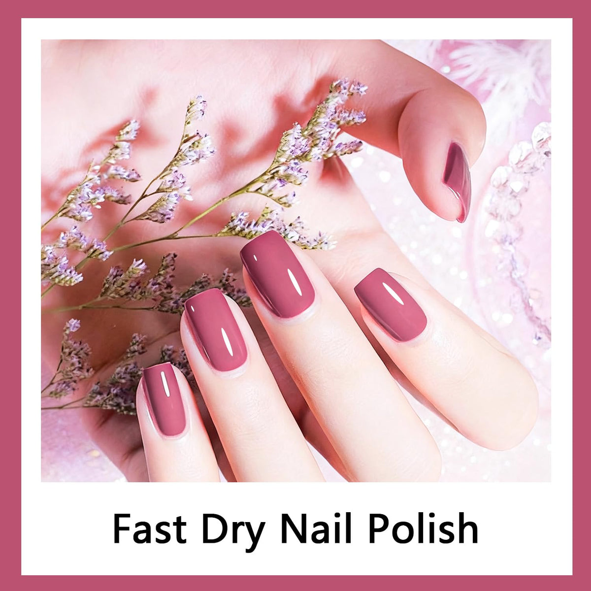 OpenLive Dark Pink Nail Polish 16.5ml with brush close-up
