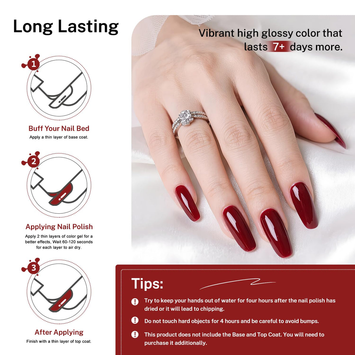 OpenLive Dark Red Nail Polish in use on a manicure table