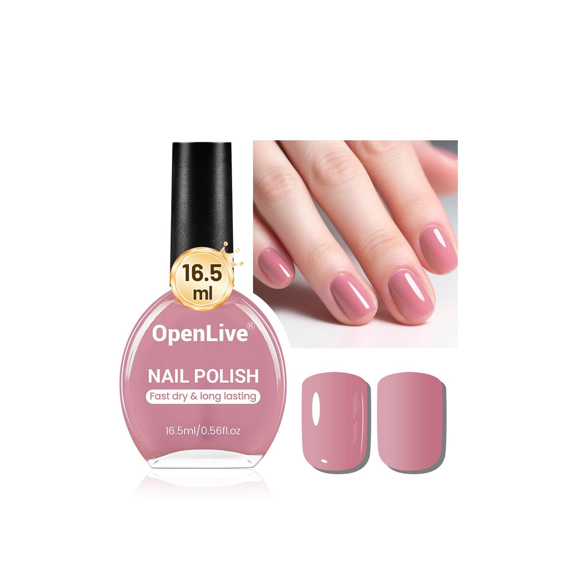 OpenLive Dusty Rose Nail Polish 16.5ml front view