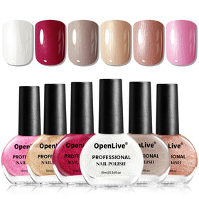 OpenLive Glitter Nail Polish Set 6 Colours front view