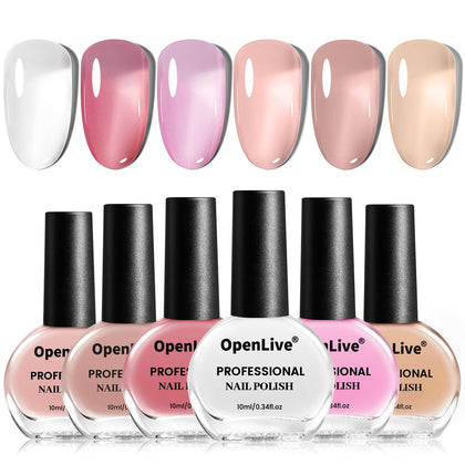 OpenLive Jelly Nail Polish Set 6 Colours front view