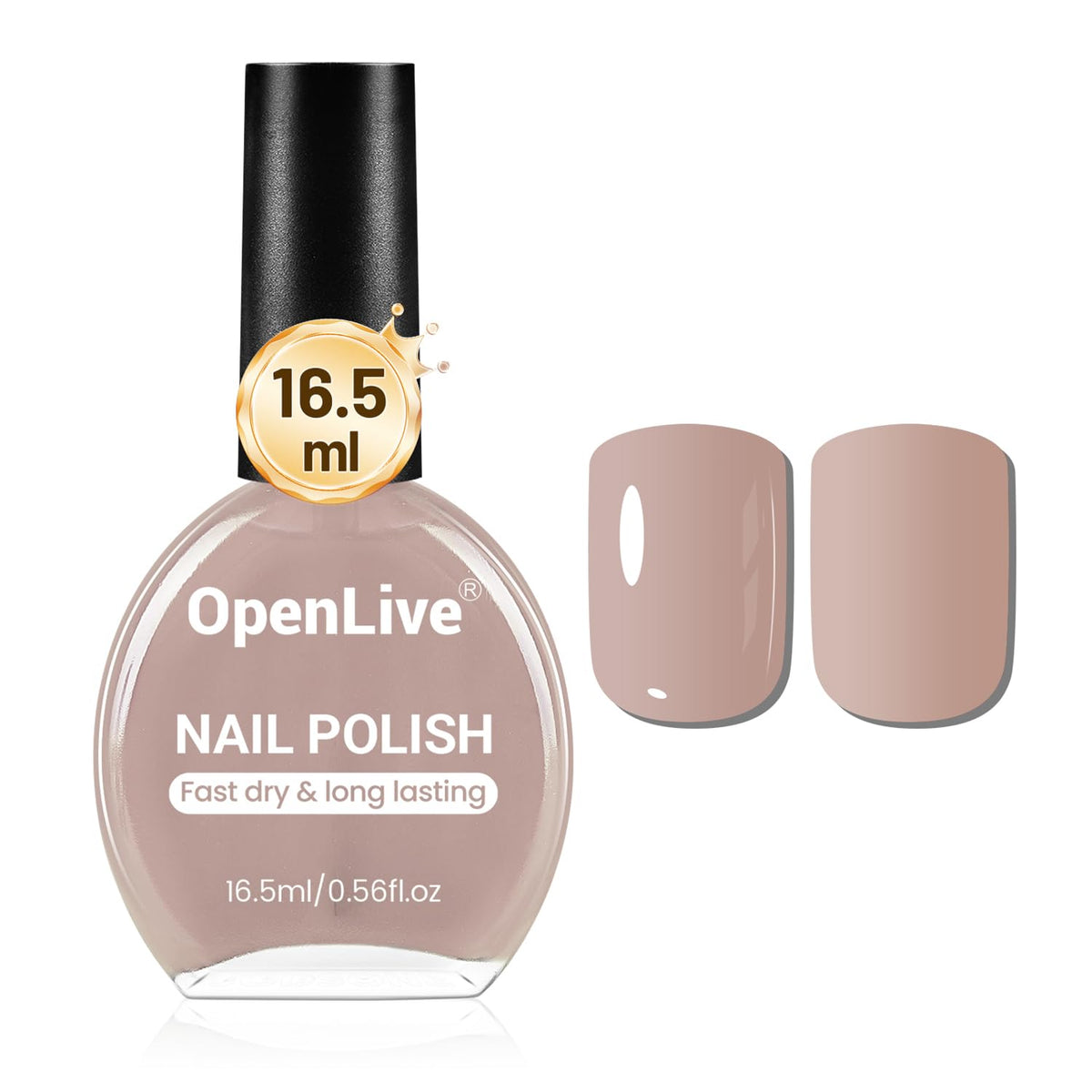 OpenLive Light Brown Nail Polish 16.5ml front view