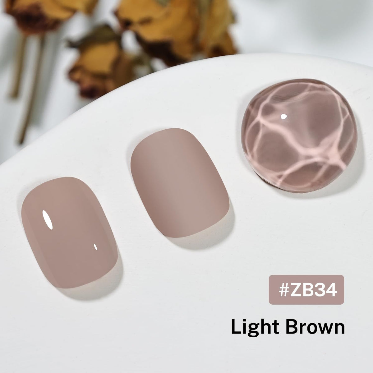OpenLive Light Brown Nail Polish bottle with brush