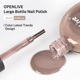OpenLive Light Brown Nail Polish on a nail art table