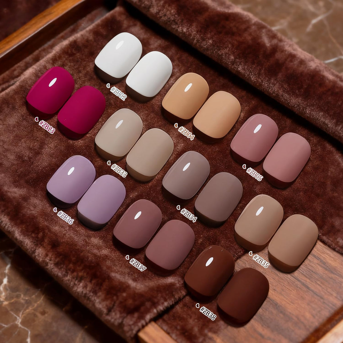 OpenLive nail polish bottles arranged showing 10 colours