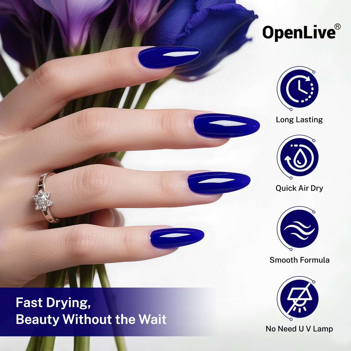 OpenLive nail polish packaging with product details