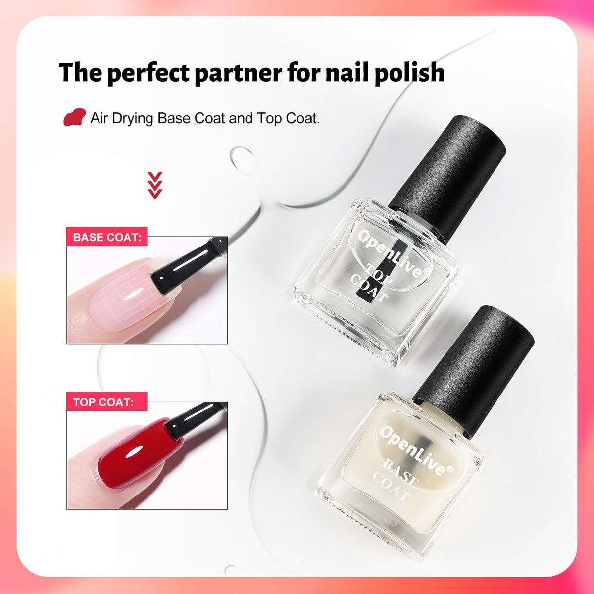 OpenLive nail polish set in use on manicured nails