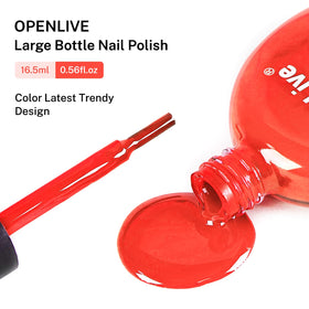 OpenLive Neon Red Nail Polish with nail art tools