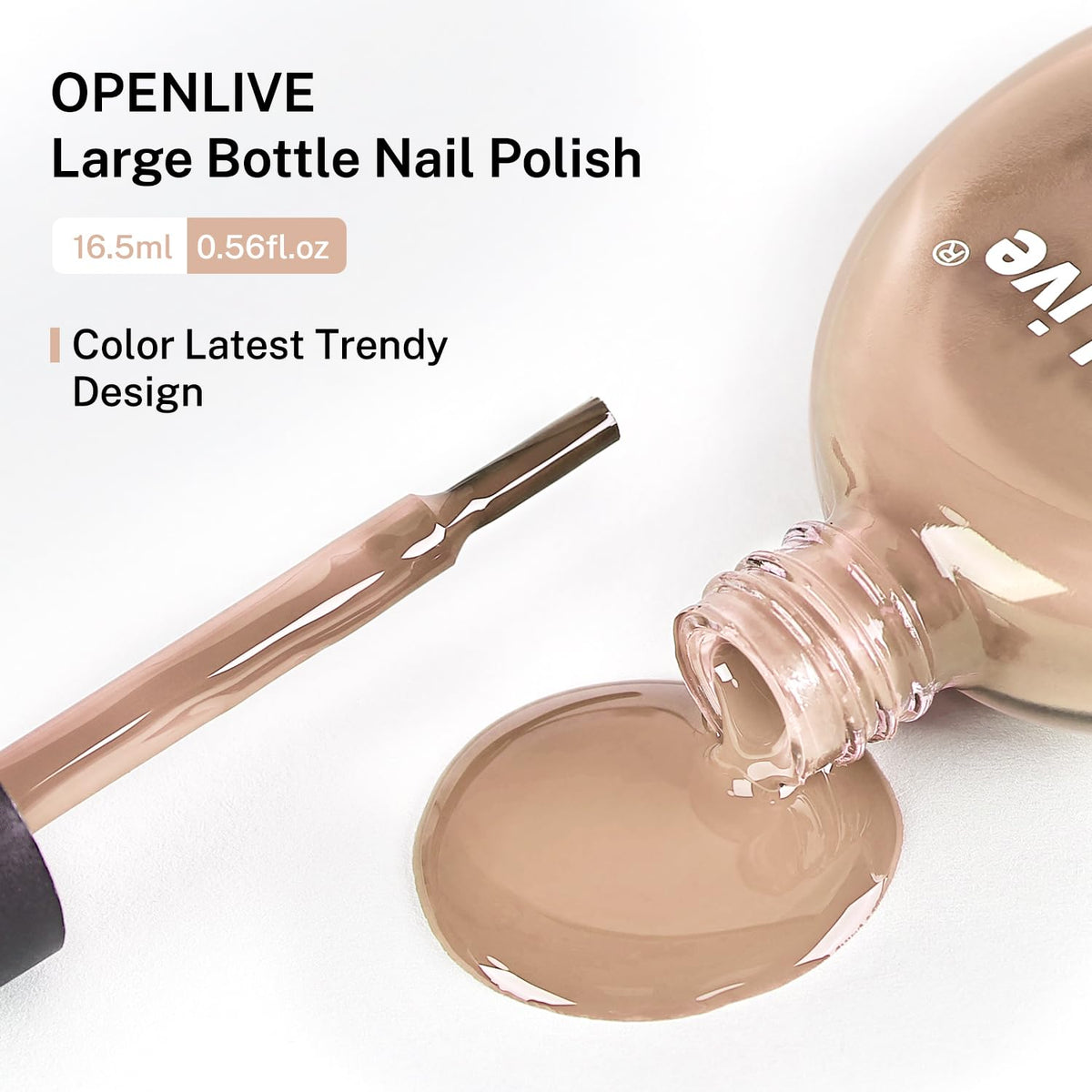 OpenLive Nude Pink Nail Polish in use during a home manicure