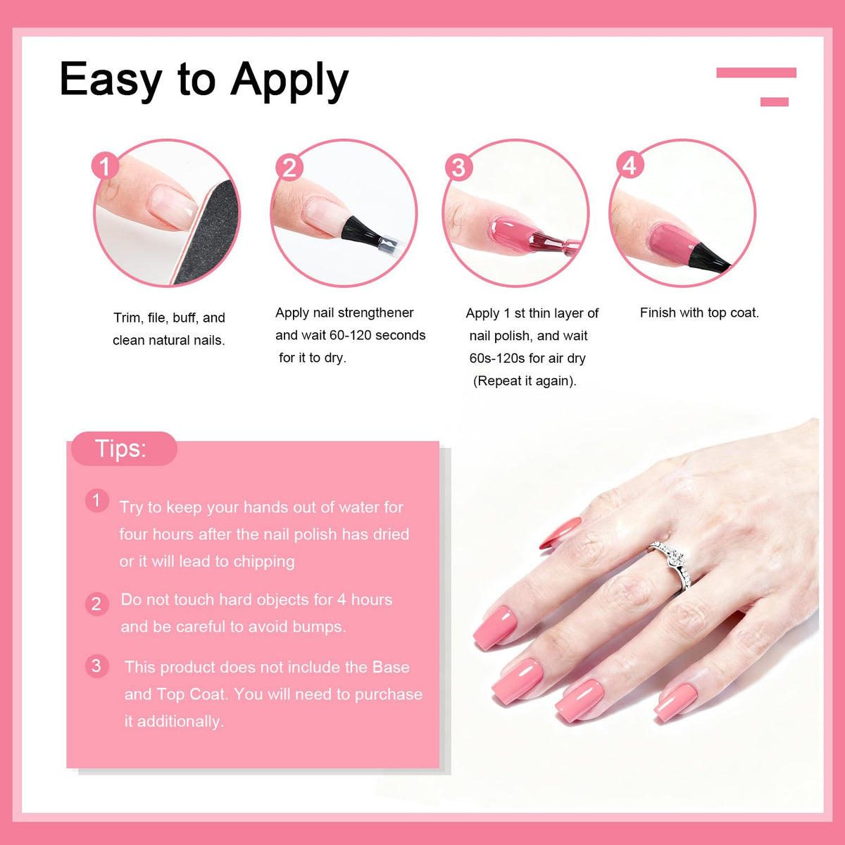 OpenLive pink nail polish drying on nails