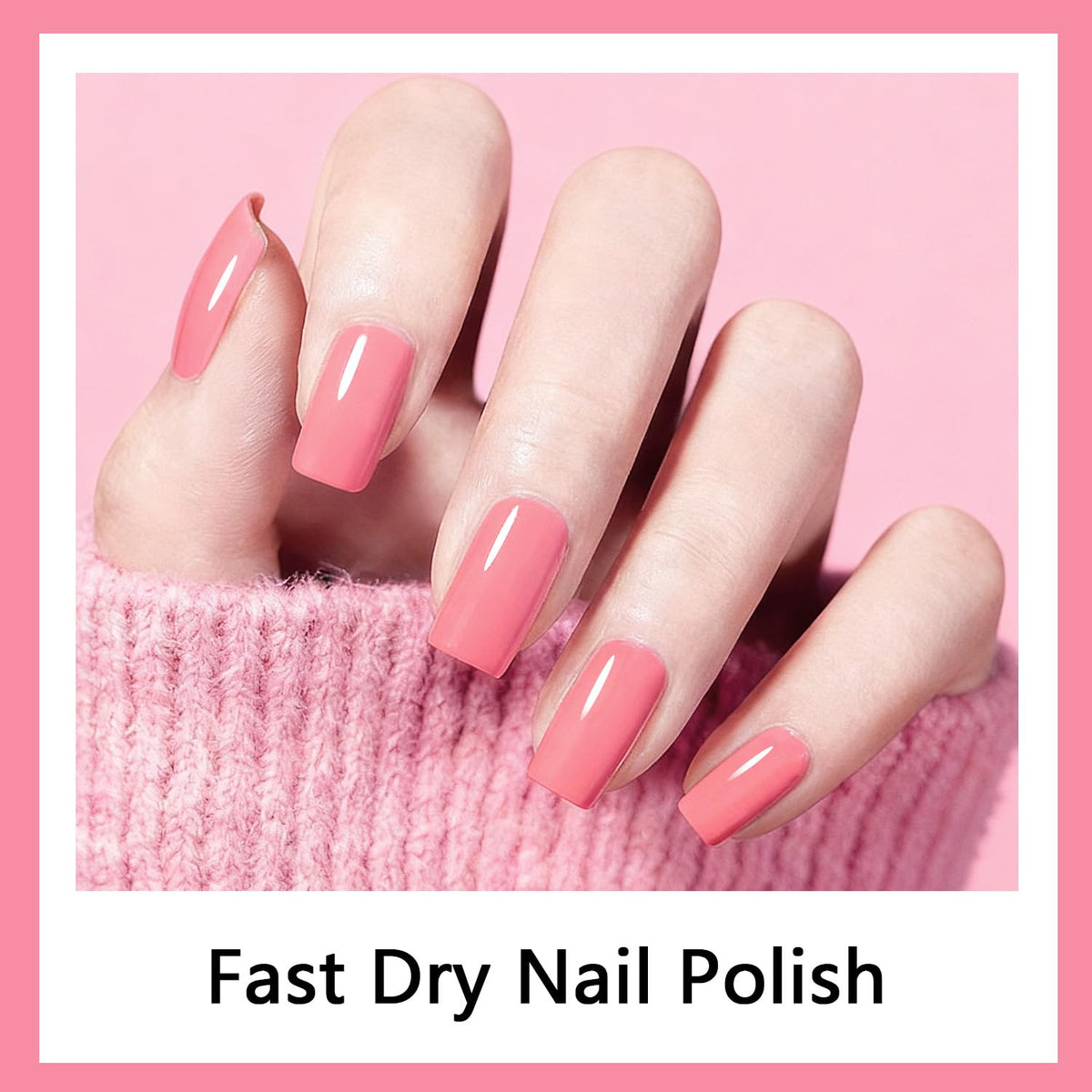 OpenLive pink nail polish with brush close-up
